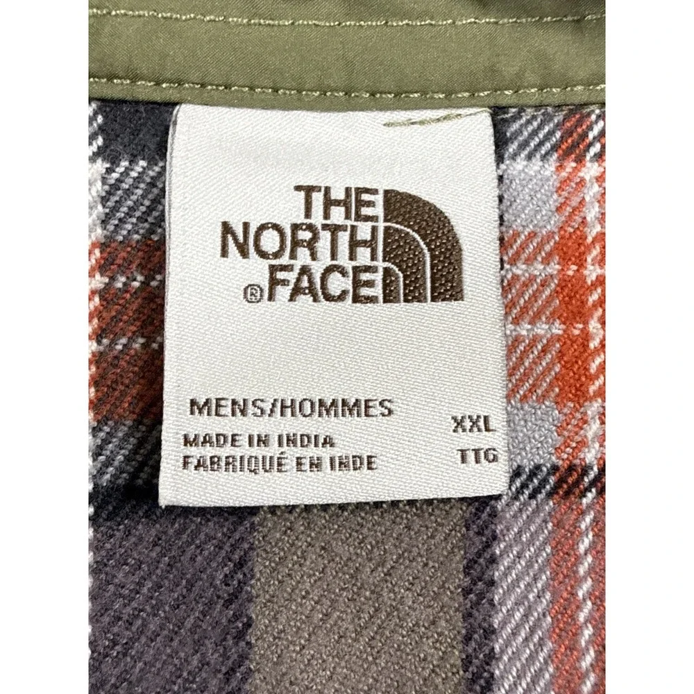 The North Face Shirt Men's XXL Plaid Flannel  Green Long Sleeve